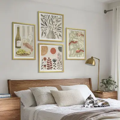 Rustikalni kokteli od cvjetova masline set od 4 slike u okviru