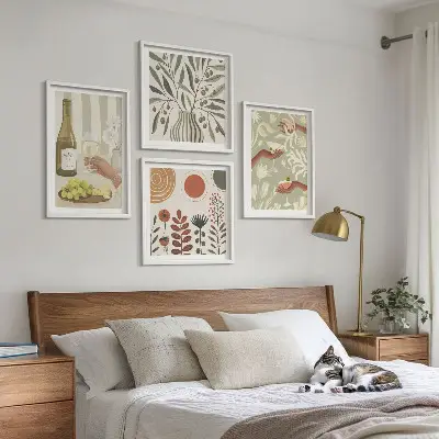 Rustikalni kokteli od cvjetova masline set od 4 slike u okviru