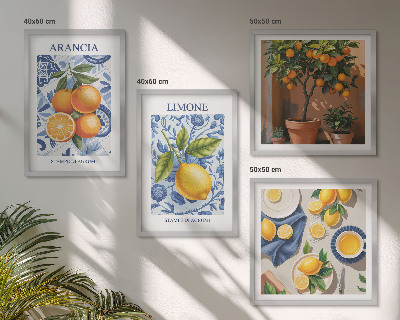 Dekorativni komplet slika za zid Ilustracije citrusnog voća