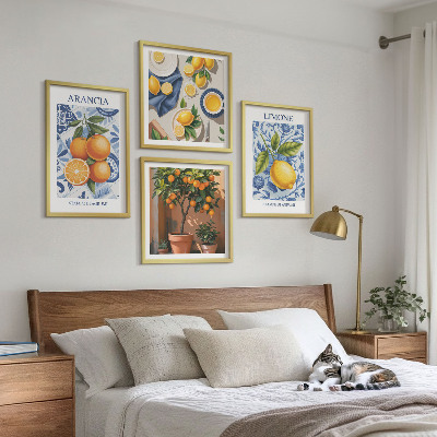 Dekorativni komplet slika za zid Ilustracije citrusnog voća