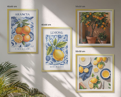 Dekorativni komplet slika za zid Ilustracije citrusnog voća
