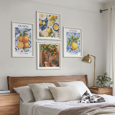 Dekorativni komplet slika za zid Ilustracije citrusnog voća