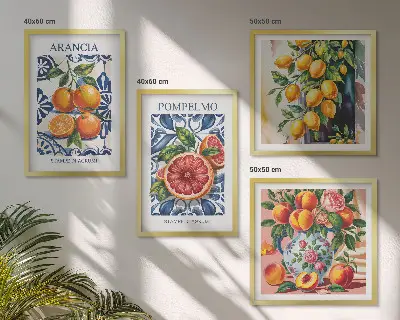 Komplet slika za spavaću sobu talijanski modni plakati s motivima citrusa