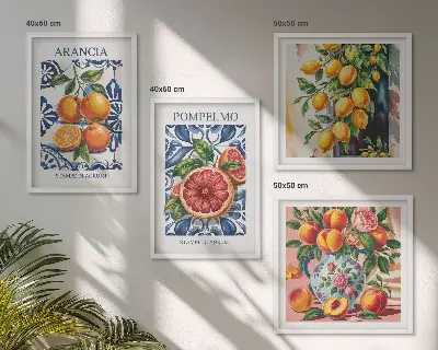 Komplet slika za spavaću sobu talijanski modni plakati s motivima citrusa