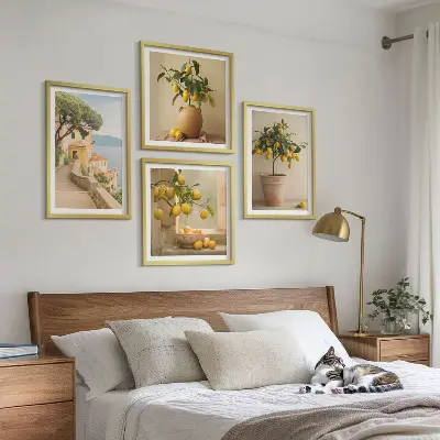 Komplet slika za spavaću sobu stabla limuna u posudama