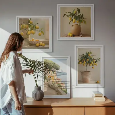 Komplet slika za spavaću sobu stabla limuna u posudama