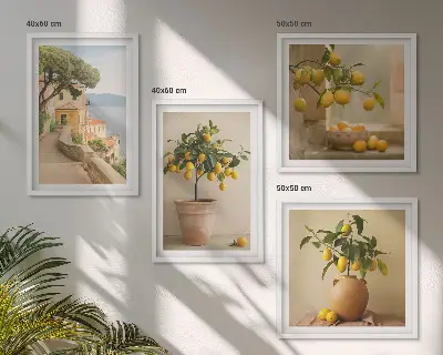 Komplet slika za spavaću sobu stabla limuna u posudama