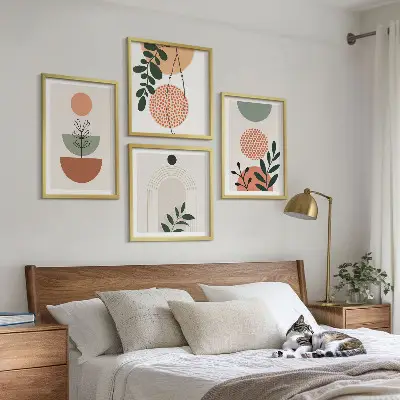 Komplet slika s motivima modernog bilja za spavaću sobu