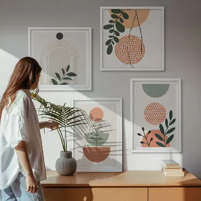 Komplet slika s motivima modernog bilja za spavaću sobu