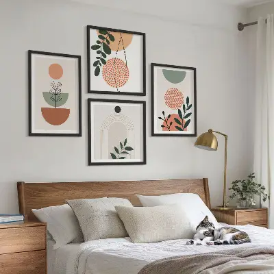 Komplet slika s motivima modernog bilja za spavaću sobu