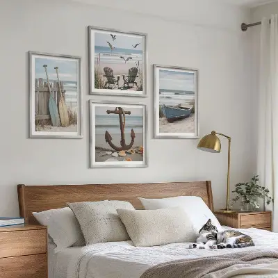 Dekorativni komplet zidnih slika ljetni krajolik s motivom plaže i mora