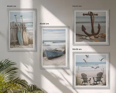 Dekorativni komplet zidnih slika ljetni krajolik s motivom plaže i mora
