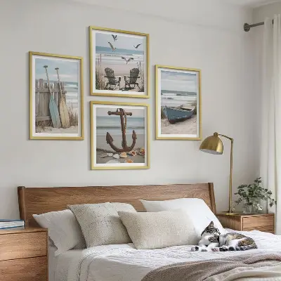 Dekorativni komplet zidnih slika ljetni krajolik s motivom plaže i mora