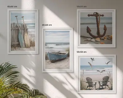 Dekorativni komplet zidnih slika ljetni krajolik s motivom plaže i mora