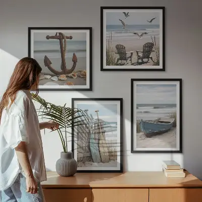 Dekorativni komplet zidnih slika ljetni krajolik s motivom plaže i mora