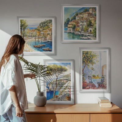 Set 4 slike u okviru Akvarel talijanskih gradova