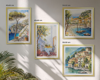 Set 4 slike u okviru Akvarel talijanskih gradova