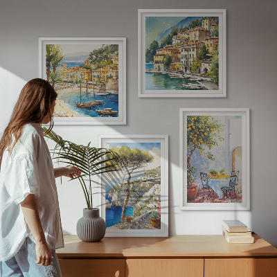 Set 4 slike u okviru Akvarel talijanskih gradova