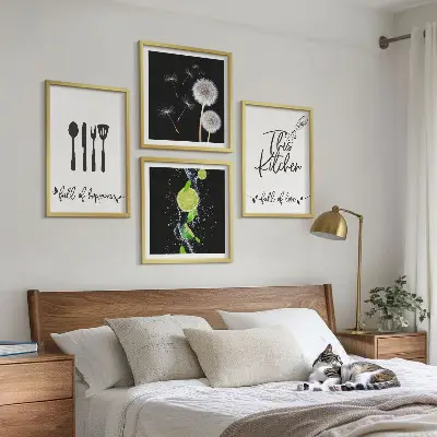 Dekorativni komplet zidnih slika natpisi u kuhinji s motivom maslačka i limete
