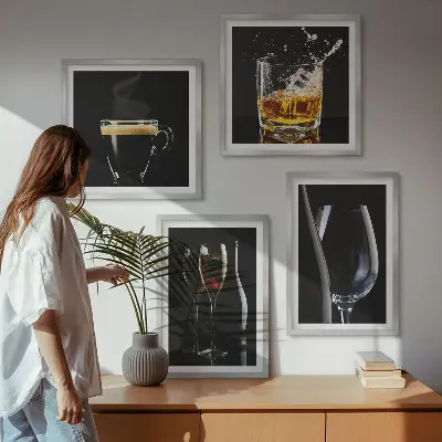 Komplet slika za spavaću sobu s motivima viskija, vina, šampanjca i kave