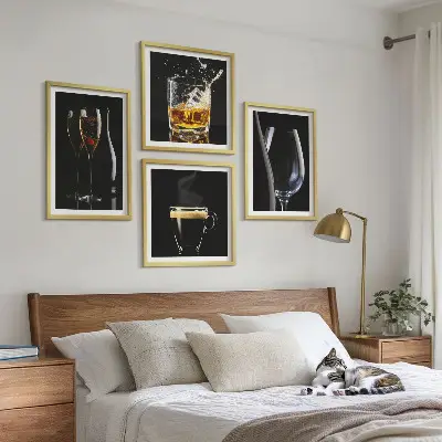 Komplet slika za spavaću sobu s motivima viskija, vina, šampanjca i kave