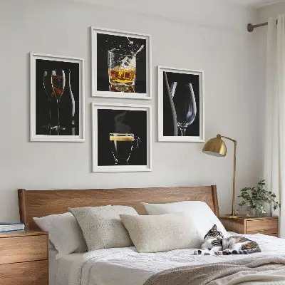 Komplet slika za spavaću sobu s motivima viskija, vina, šampanjca i kave