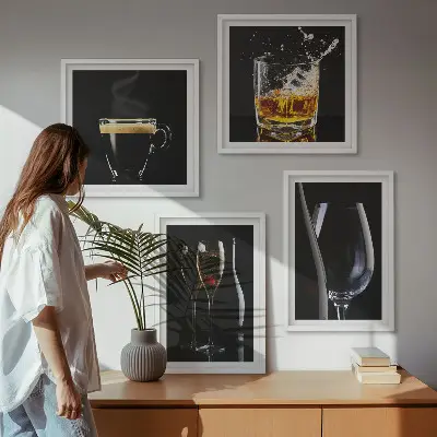 Komplet slika za spavaću sobu s motivima viskija, vina, šampanjca i kave