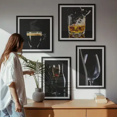 Komplet slika za spavaću sobu s motivima viskija, vina, šampanjca i kave