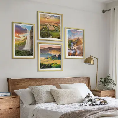 Talijanski pogledi na zalazak sunca set od 4 slike u okviru