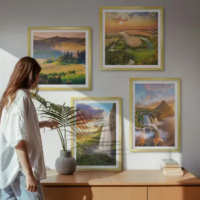 Talijanski pogledi na zalazak sunca set od 4 slike u okviru