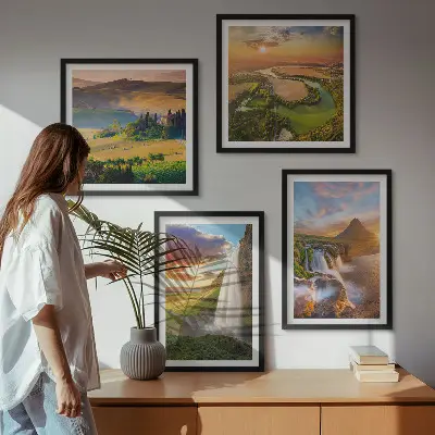 Talijanski pogledi na zalazak sunca set od 4 slike u okviru
