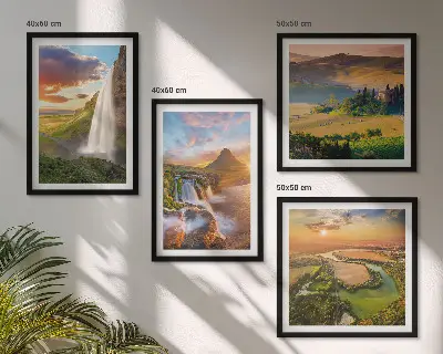 Talijanski pogledi na zalazak sunca set od 4 slike u okviru