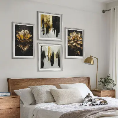 Komplet slika za spavaću sobu elegantni moderni cvjetni motivi