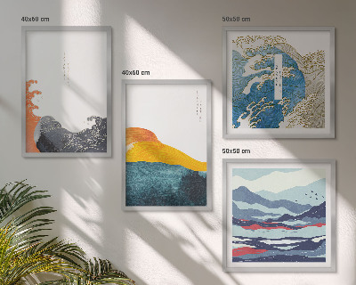 Set 4 slike u okviru Valovi japanske umjetničke grafike