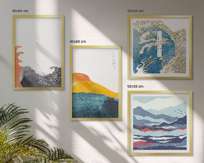 Set 4 slike u okviru Valovi japanske umjetničke grafike