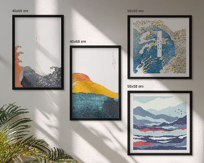 Set 4 slike u okviru Valovi japanske umjetničke grafike