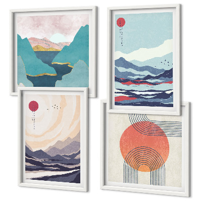 Set 4 slike u okviru Japanski planinski krajolici