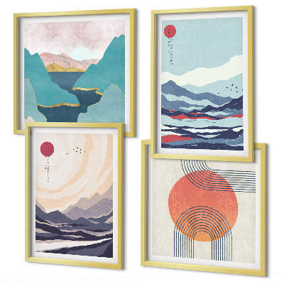Set 4 slike u okviru Japanski planinski krajolici