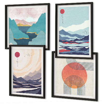 Set 4 slike u okviru Japanski planinski krajolici
