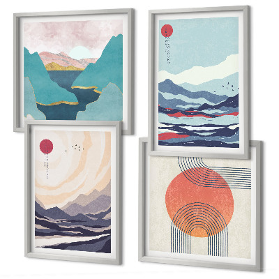 Set 4 slike u okviru Japanski planinski krajolici