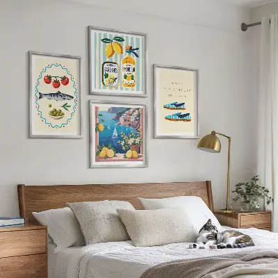 Set 4 slike u okviru šarene slike s motivima talijanskih okusa