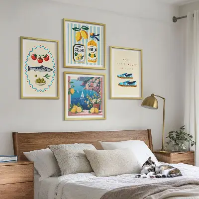Set 4 slike u okviru šarene slike s motivima talijanskih okusa