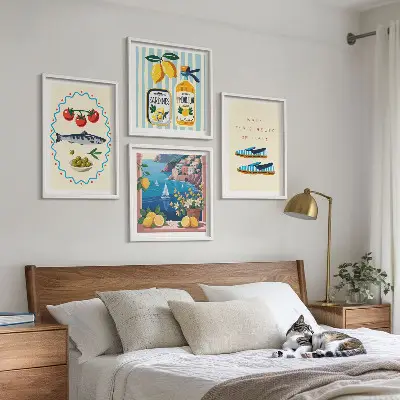 Set 4 slike u okviru šarene slike s motivima talijanskih okusa