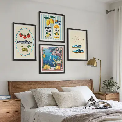 Set 4 slike u okviru šarene slike s motivima talijanskih okusa