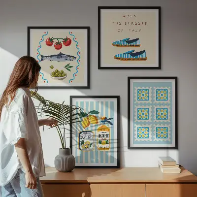 Dekorativni komplet slika za zid s motivima voćnih uzoraka i talijanske kulture