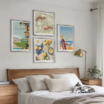 Komplet slika za spavaću sobu motiv talijanskih limuna na Capriju