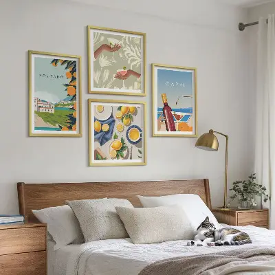 Komplet slika za spavaću sobu motiv talijanskih limuna na Capriju