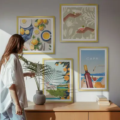 Komplet slika za spavaću sobu motiv talijanskih limuna na Capriju