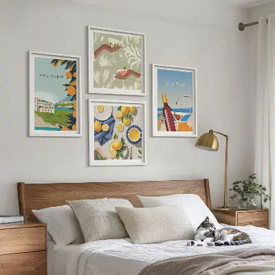 Komplet slika za spavaću sobu motiv talijanskih limuna na Capriju