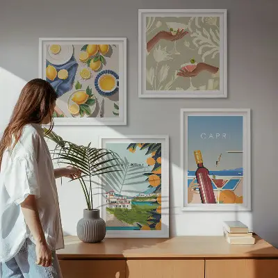 Komplet slika za spavaću sobu motiv talijanskih limuna na Capriju